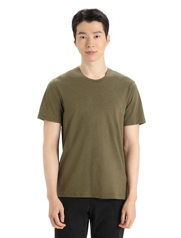 Men's Icebreaker Merino Central Classic Short Sleeve T Shirts Loden | CA 1802TCEV